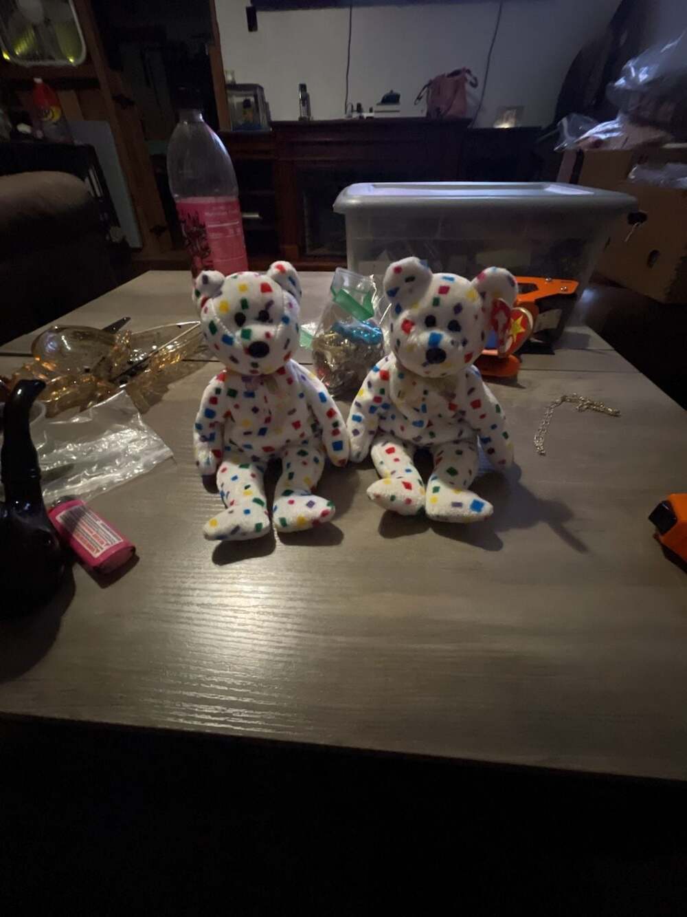 Ty Beanie Baby 2K Confetti Bear Plush Vintage